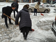 黨員干部共奮戰 掃雪除冰保安全